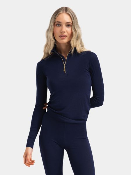 Bilde av WoolLand Rena Half Zip Baselayer Top Blue Ink